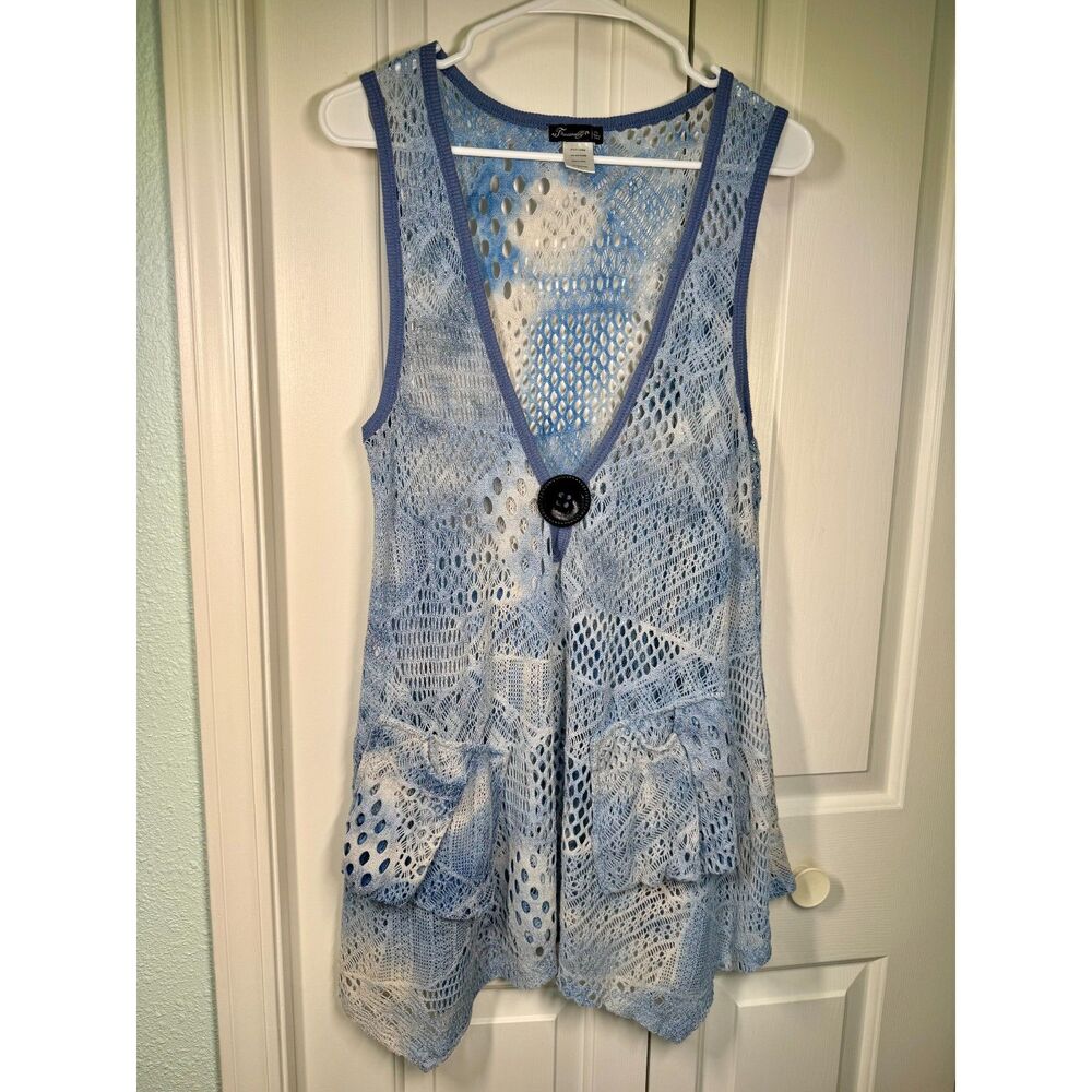 Firmianality Swim Suit Cover Up with pockets Women Sky Blue XL